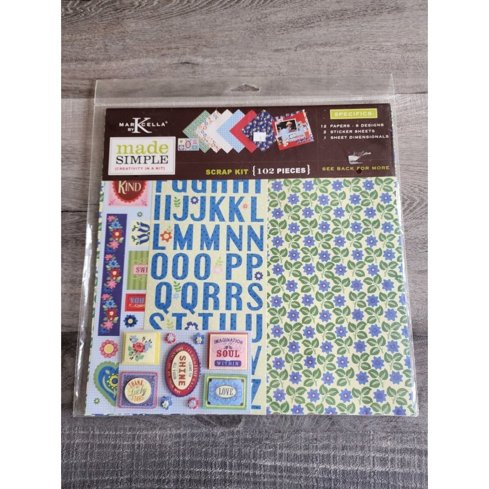 Marcella by K Scrapbook Kit Made Simple Floral 3D Stickers 102 Pieces NEW #51